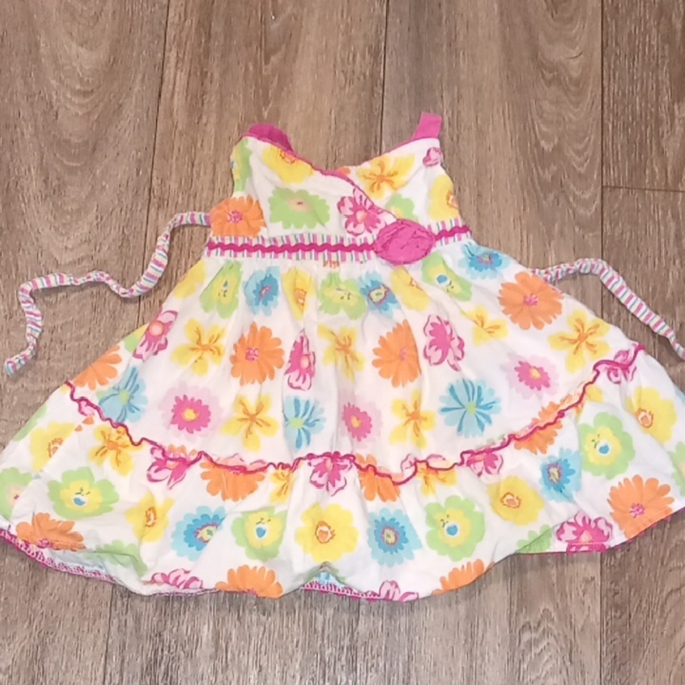 Floral Summer Dress with Pink Accents